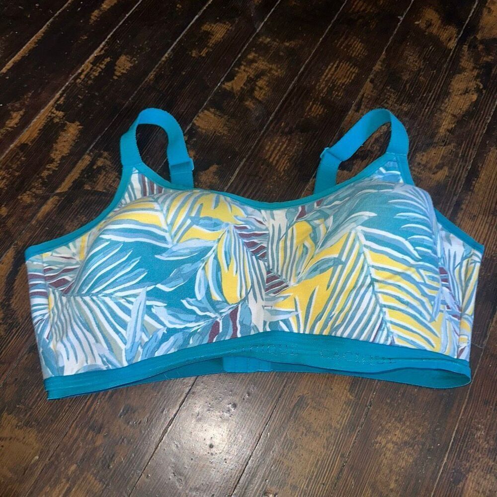Cacique palm leaf jersey wireless cotton LL NW scoop 44DDD bra
